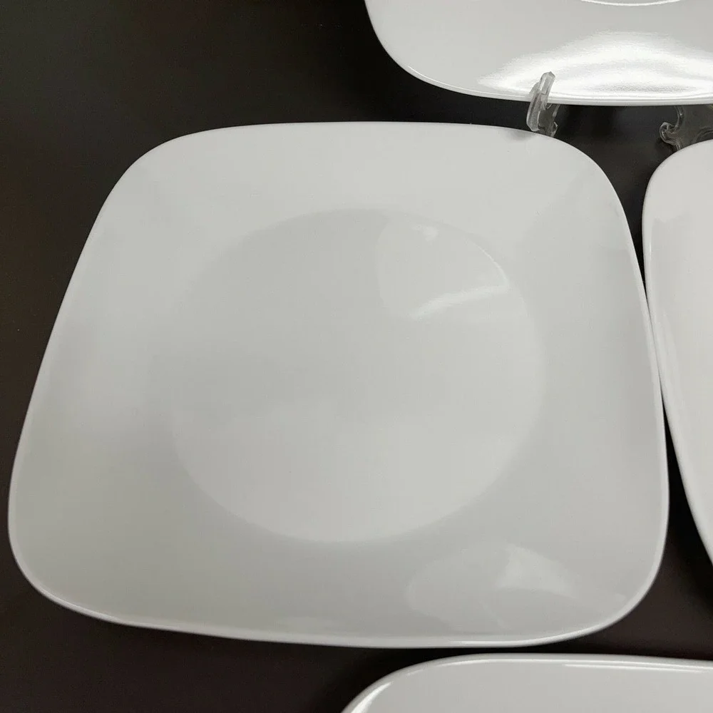 Corelle‎ Vitrelle White Square Dinner Plates 10 1/2